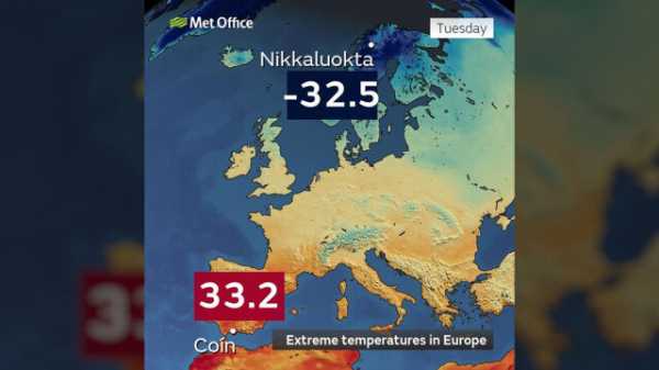 Καιρός: Η θερμοκρασιακή διαφορά βόρειας και νότιας Ευρώπης έφτασε τους 65 βαθμούς Κελσίου